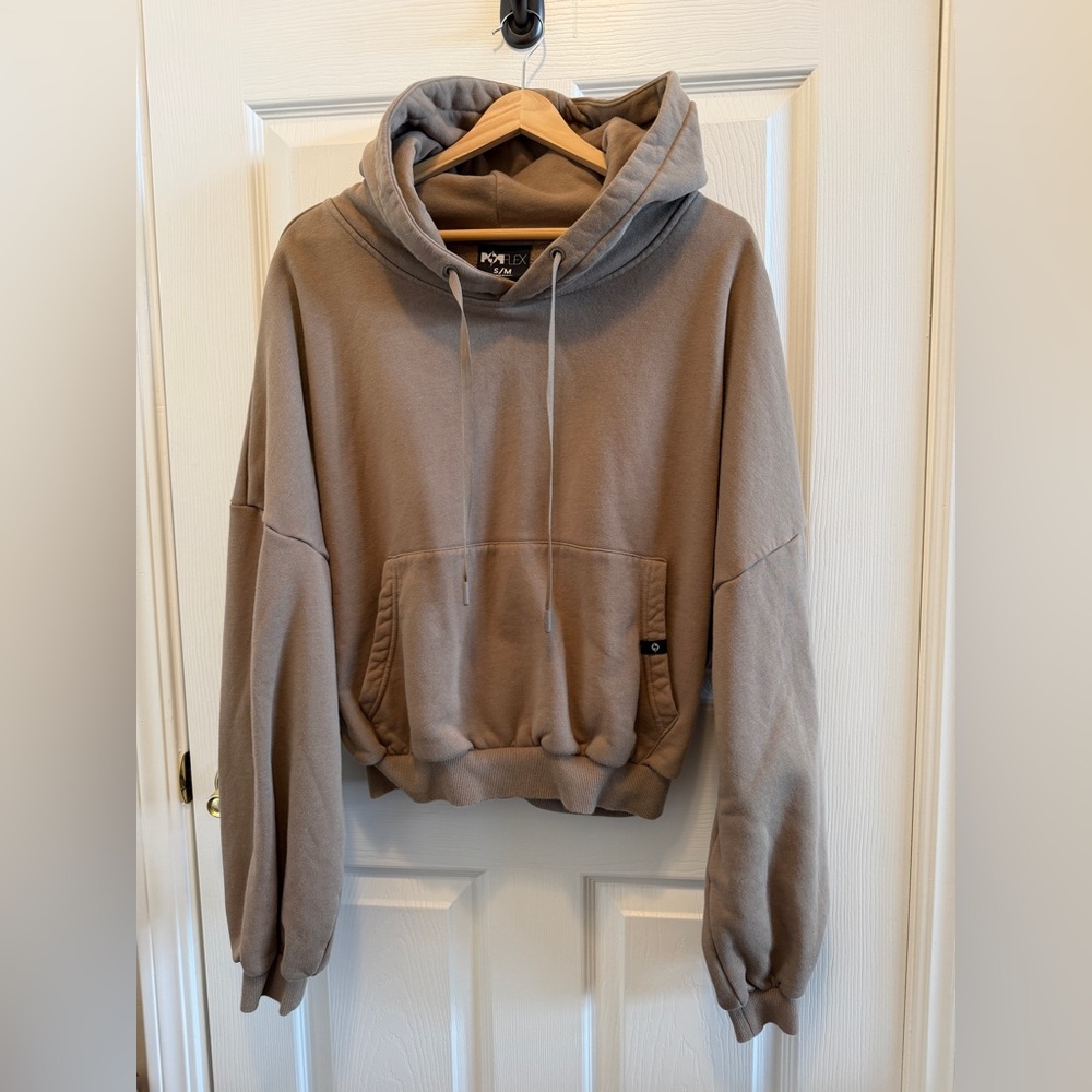 POPFLEX Women's Pullover Taupe/Brown Hoodie Sweater